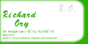richard ory business card